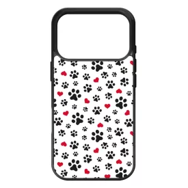 Szívecskés kutya mancs mintás iPhone 17 Pro Max tok