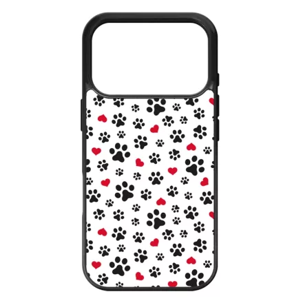 Szívecskés kutya mancs mintás iPhone 17 Pro Max tok