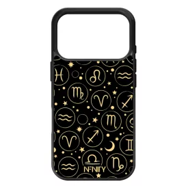 Aranyló zodiákus jelek iPhone 17 Pro Max / 18 Pro Max tok
