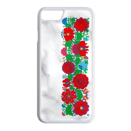 Márványos Matyó magyar mintás hungarian folk iPhone fehér tok