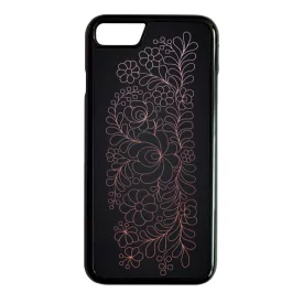 Elegáns Matyó - Rosegold magyar mintás hungarian folk iPhone fekete tok