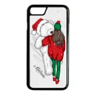 Kérd a neveddel - Lány & Maci - csajos karácsony iPhone fehér tok