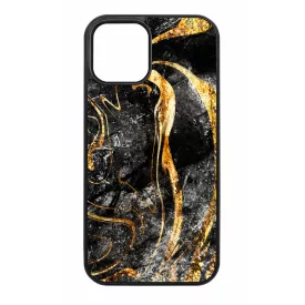Luxury Golden Black marvanyos marvany mintas iPhone tok