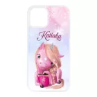 Unikornis és kávé - Téli mintás iPhone tok