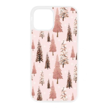 Rózsaszín karácsonyi fenyőfa mintás iPhone tok