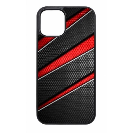 Piros fekete csíkos karbon mintás iPhone tok