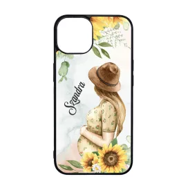 Kérd a neveddel Napraforgós Kismama iPhone tok