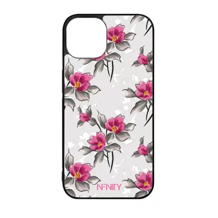 Szépséges pink virágok szilikon iPhone tok tok