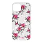 Szépséges pink virágok szilikon iPhone tok tok