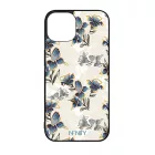 Kék és arany tavaszi virágzás Art szilikon iPhone tok tok