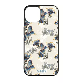 Kék és arany tavaszi virágzás Art szilikon iPhone tok tok