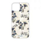 Kék és arany tavaszi virágzás Art szilikon iPhone tok tok