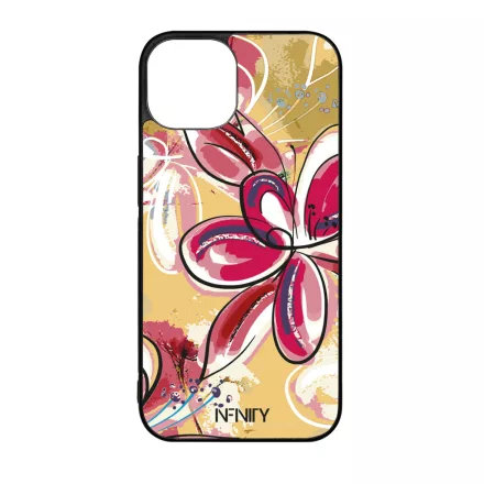 Absztrakt pink virágos Art szilikon iPhone tok tok