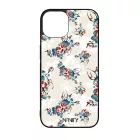 Művészi kék piros virágok szilikon iPhone tok tok