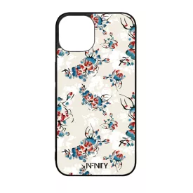 Művészi kék piros virágok szilikon iPhone tok tok