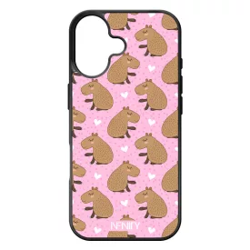 Rajzolt szívecskés capybara iPhone szilikon tok