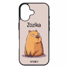 Névvel kérhető - Fáradt pofi capybara iPhone szilikon tok