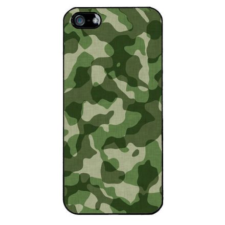 terepszin camouflage kamuflázs iPhone 5/5s/SE fekete tok