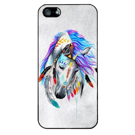 lovas indián ló art művészi native iPhone 5/5s/SE fehér tok