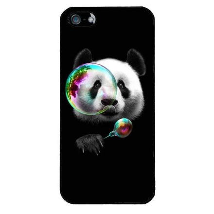 panda pandás iPhone 5/5s/SE fekete tok