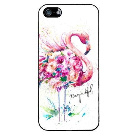 Álomszép Flamingo tropical summer nyári iPhone 5s fekete tok