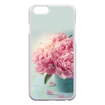 virágos tavaszi vintage rózsaszín rózsás iPhone 6 fehér tok
