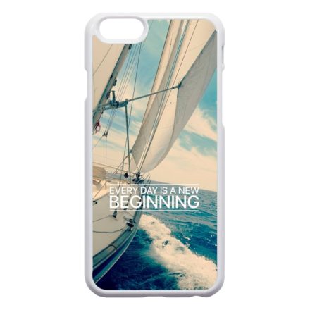 Minden nap egy új kezdet vitorlás tenger nyár iPhone 6 fehér tok