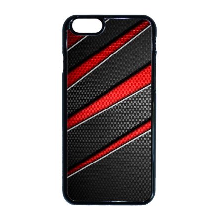 Piros fekete csíkos karbon mintás iPhone 6/6s tok