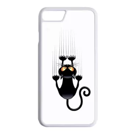 kapaszkodó macska macskás cica cicás iPhone 7 fehér tok