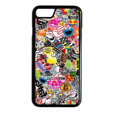 stickerbomb matricabomba iPhone 7 fekete tok