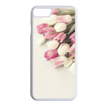 virágos tulipános tavaszi iPhone 7 fehér tok