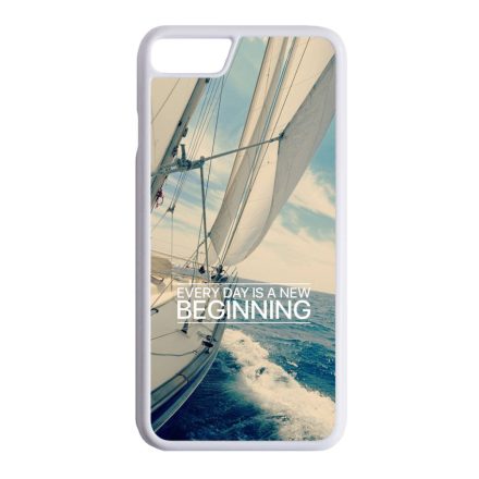 Minden nap egy új kezdet vitorlás tenger nyár iPhone 7 fehér tok