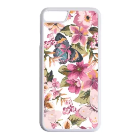 pillangós lepkés virág mintás iPhone 7 fehér tok