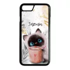 Kávézós cicus - Téli mintás iPhone 7/8 tok