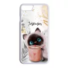 Kávézós cicus - Téli mintás iPhone 7/8 tok