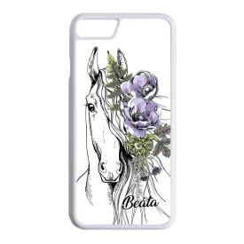 Rajzolt virágos lovas iPhone 7/8 tok