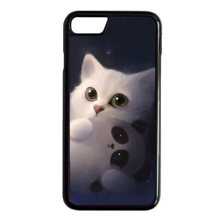 cica cicás macska macskás panda pandás iPhone 7 Plus fekete tok