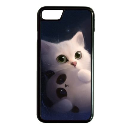 cica cicás macska macskás panda pandás iPhone SE 2020 fekete tok