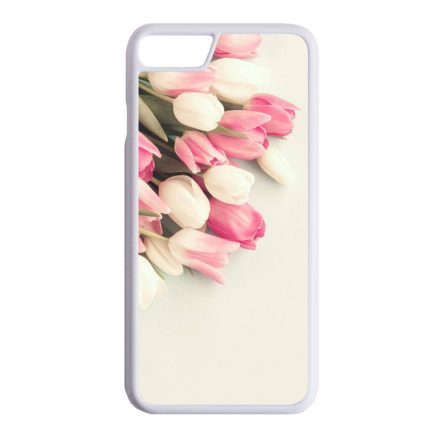 virágos tulipános tavaszi iPhone SE 2020 fehér tok