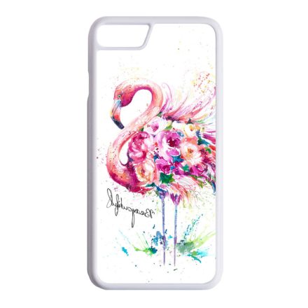 Álomszép Flamingo tropical summer nyári iPhone SE 2020 fehér tok