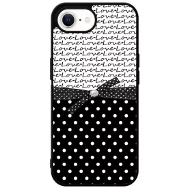szerelem love fekete fehér pöttyös iPhone 16e tok