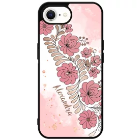 Kérd a neveddel - RoseGold Matyó magyar mintás hungarian folk iPhone 16e tok