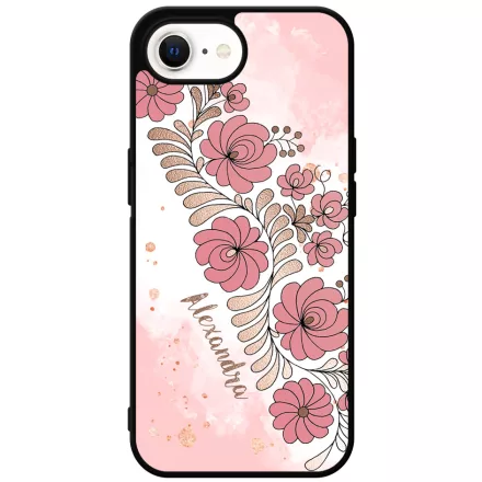 Kérd a neveddel - RoseGold Matyó magyar mintás hungarian folk iPhone 16e tok