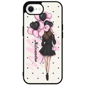 Kérd a Neveddel - Ballon Girl - Pink szerelem valentin napi iPhone 16e tok