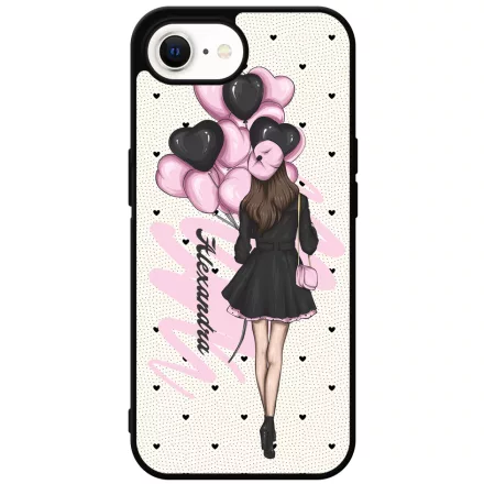 Kérd a Neveddel - Ballon Girl - Pink szerelem valentin napi iPhone 16e Magsafe tok