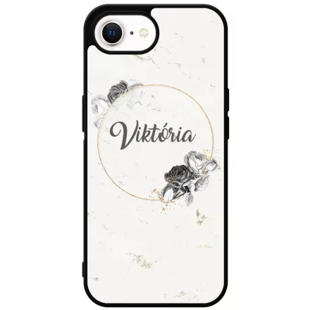 marble marvany mintas Rozsa viragos iPhone 16e Magsafe tok