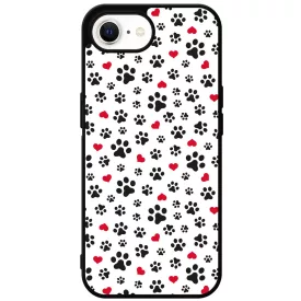 Szívecskés kutya mancs mintás iPhone 16e tok