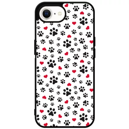 Szívecskés kutya mancs mintás iPhone 16e Magsafe tok