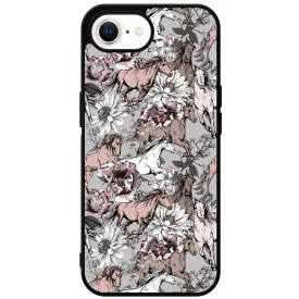 Csodaszép szürke vintage lovas mintás iPhone 16e tok