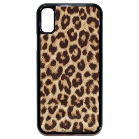 leopárd minta mintás iPhone X fekete tok